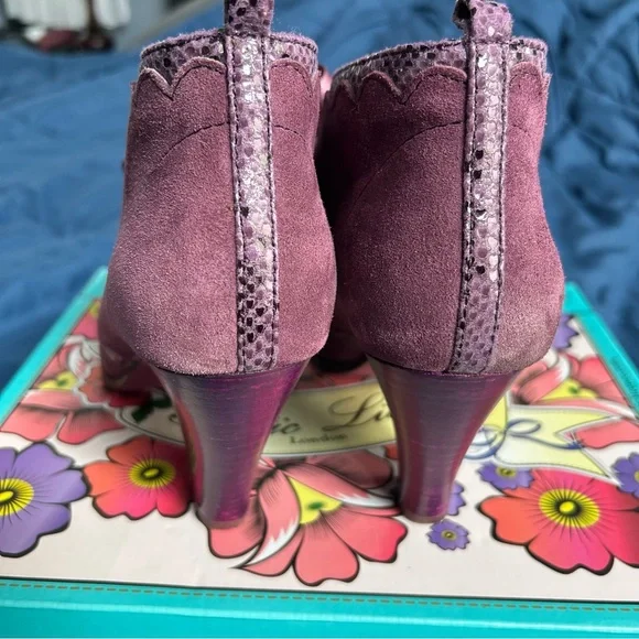 Poetic License London Elegant Purple suede Women's boots - Picture 4 of 8